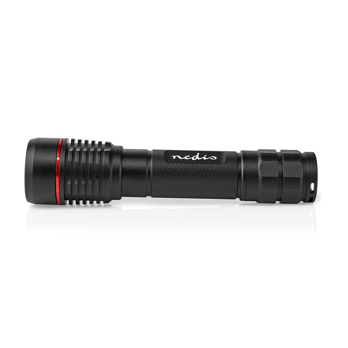 Nedis LED Torch - Battery Powered / USB Powered, 3.7 V DC, 10 W, Light range: 200 m - Beam angle: 10 °