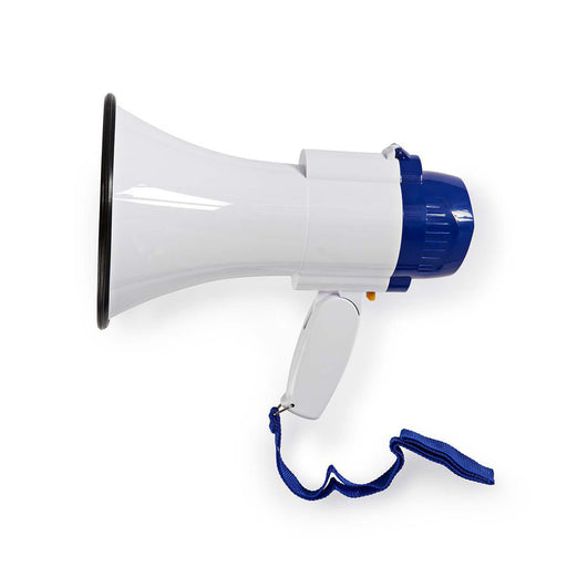 Nedis Megaphone - Maximum range: 250 m, Volume control: 115 dB, Built-In Microphone, Recording function - Blue / White