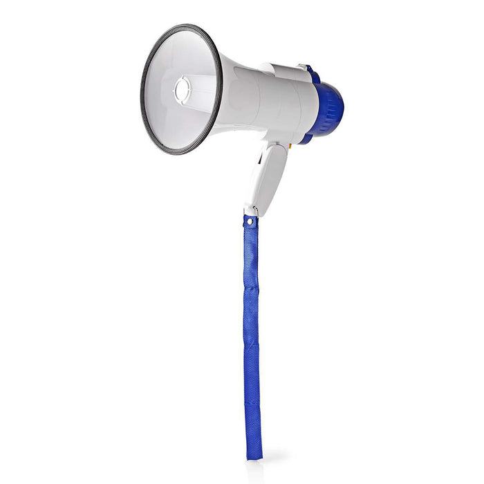 Nedis Megaphone - Maximum range: 250 m, Volume control: 115 dB, Built-In Microphone, Recording function - Blue / White