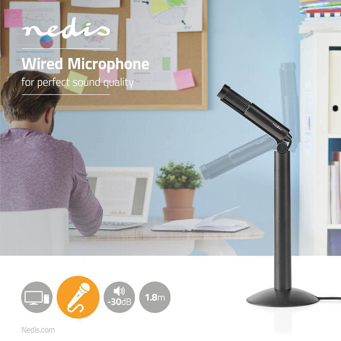 Nedis Microphone - Used for: Desktop / Notebook / Smartphone / Tablet - Wired - 1x 3.5 mm, 