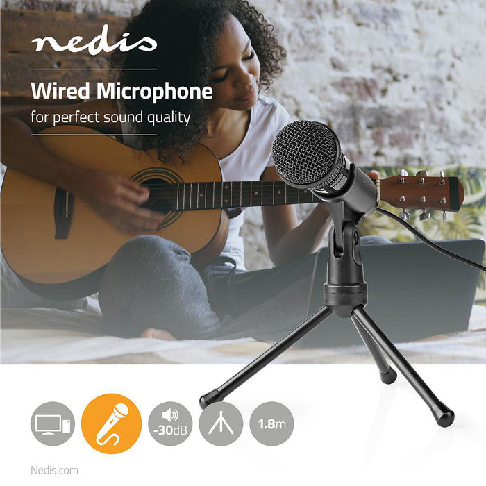 Nedis Microphone - Used for: Desktop / Notebook / Smartphone / Tablet - Wired - 1x 3.5 mm, 