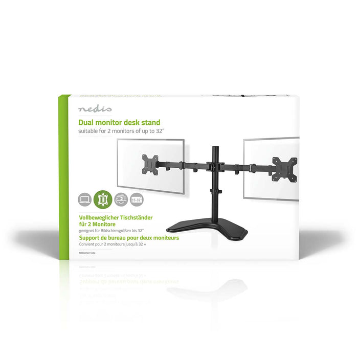 Nedis Desk Monitor Mount - 2 Screen(s), 15 - 32", 75x75 / 100x100, 75x75 / 100x100 - Full Motion