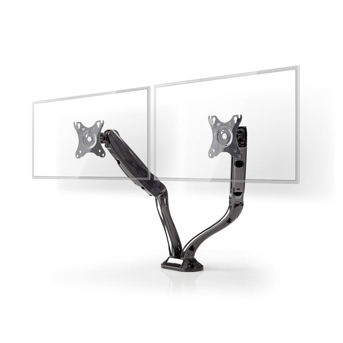 Nedis Desk Monitor Mount - 2 Screen(s), 10-32", 75x75 / 100x100, 75x75 / 100x100 - Full Motion