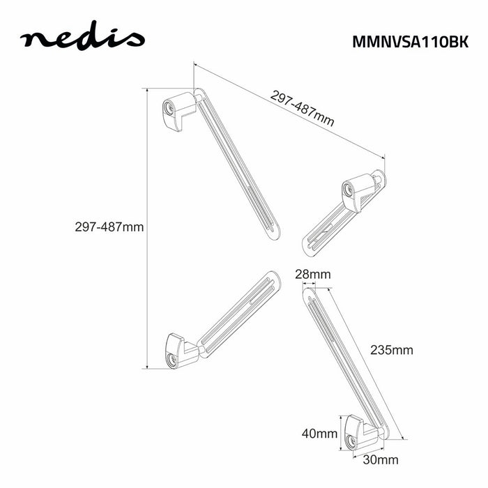 Nedis Adapter Mount Kit - 13" - 27" - Maximum weight: 8 kg, 