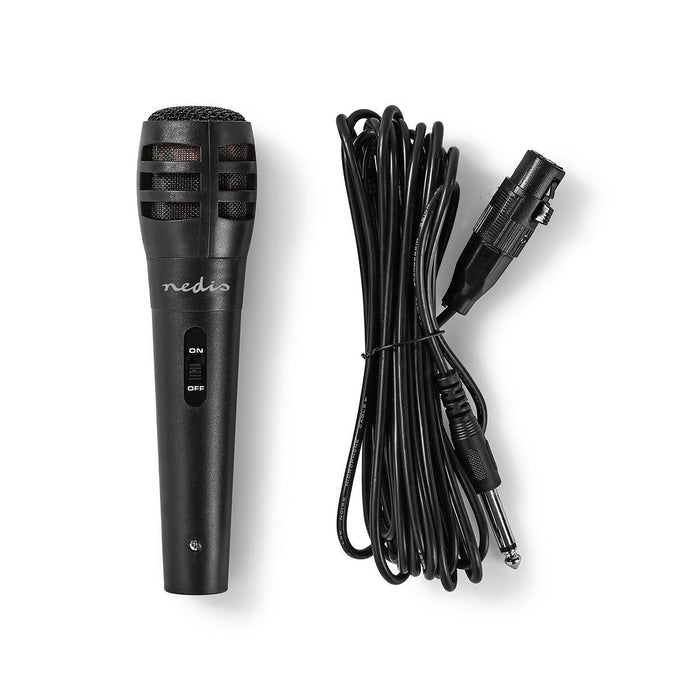 Nedis Wired Microphone - Cardioid, Detachable Cable, 5.00 m, ABS / Aluminium - Black