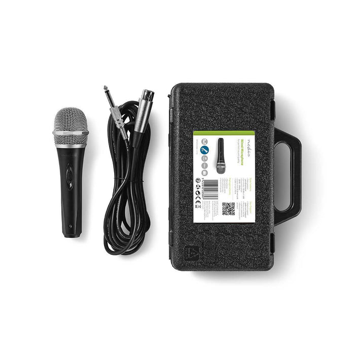 Nedis Wired Microphone - Cardioid, Detachable Cable, 5.00 m, ABS / Aluminium - Black / Grey