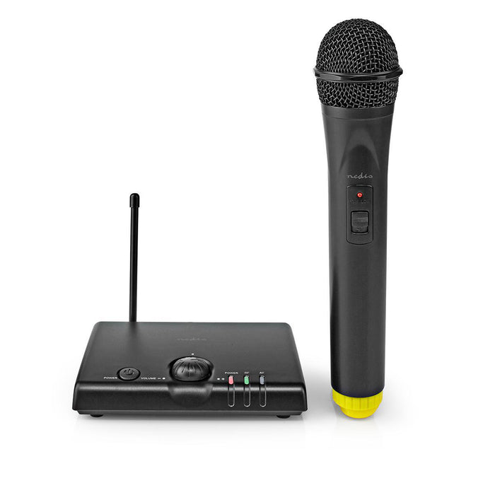 Nedis Wireless Microphone Set - 1 Channel, 1 Microphone, Cardioid, Volume control - Black