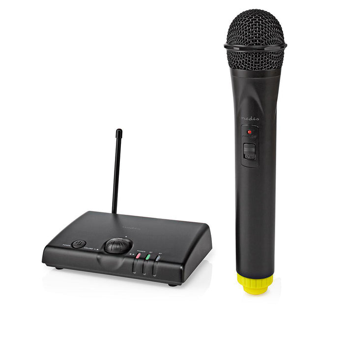 Nedis Wireless Microphone Set - 1 Channel, 1 Microphone, Cardioid, Volume control - Black