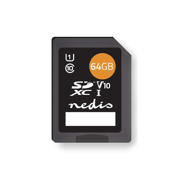 Nedis Memory Card - SDXC, 64 GB, Write speed: 80 MB/s, Read speed: 45 MB/s - UHS-I