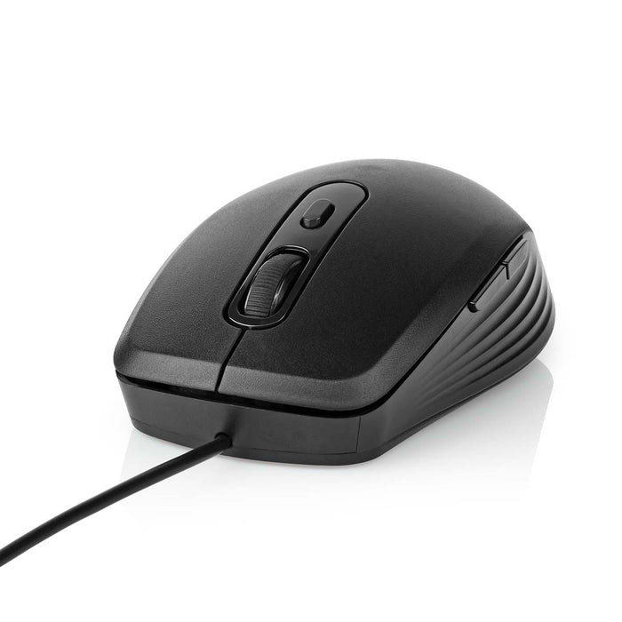 Nedis Mouse - Wired, 1200 / 1800 / 2400 / 3600 dpi, Adjustable DPI, Number of buttons: 6 - Right-Handed