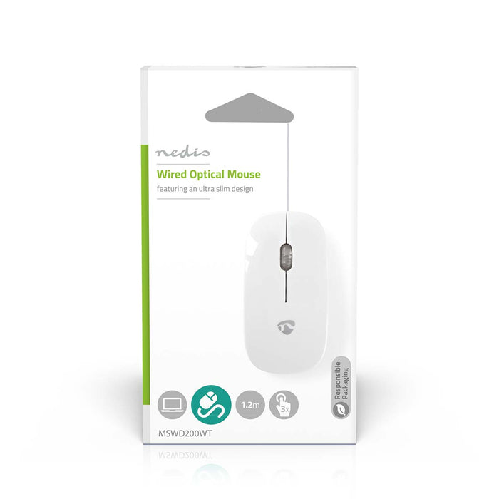 Nedis Wired Mouse - DPI: 1000 dpi, Number of buttons: 3, Both Handed, Both Handed - 1.20 m