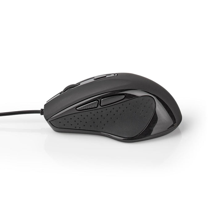 Nedis Wired Mouse - DPI: 800 / 1200 / 2400 / 3200 dpi, Adjustable DPI, Number of buttons: 6, Right-Handed - 1.50 m