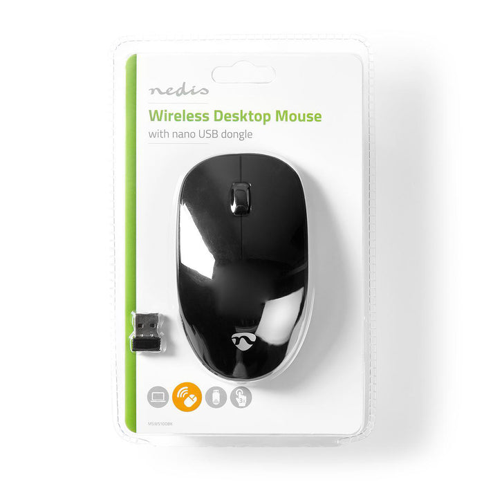 Nedis Mouse - Wireless, 1000 dpi, Number of buttons: 3, Number of buttons: 3 - Both Handed