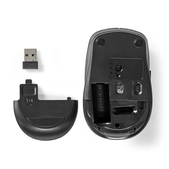 Nedis Mouse - Wireless, 800 / 1200 / 1600 dpi, Adjustable DPI, Number of buttons: 6 - Right-Handed