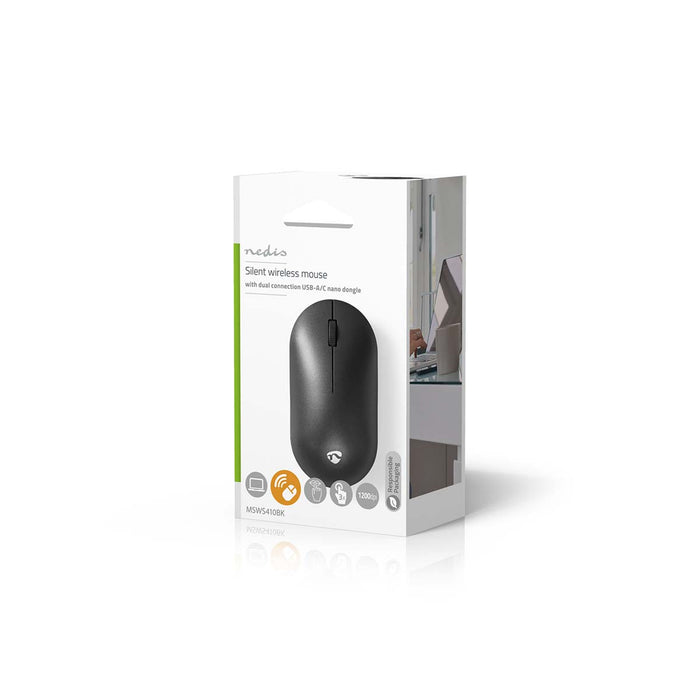 Nedis Mouse - Wireless, Silent mouse, 1200 dpi, Number of buttons: 3 - Both Handed