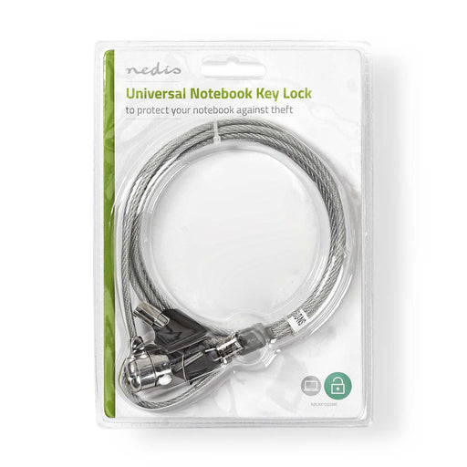 Nedis Notebook Lock - Lock type: Key - 1.80 m - Metal, 