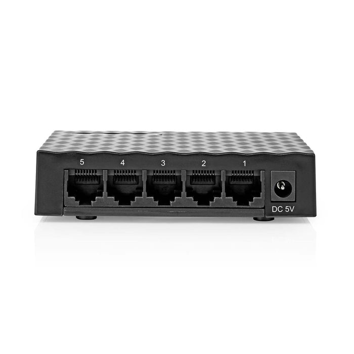 Nedis Network Switch - Wired speed: Gigabit - Number of ethernet ports: 5, 