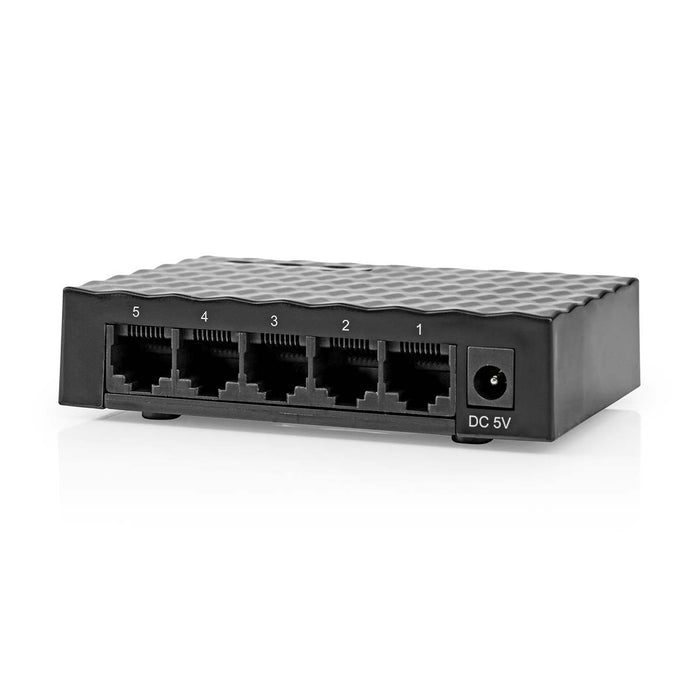 Nedis Network Switch - Wired speed: Gigabit - Number of ethernet ports: 5, 