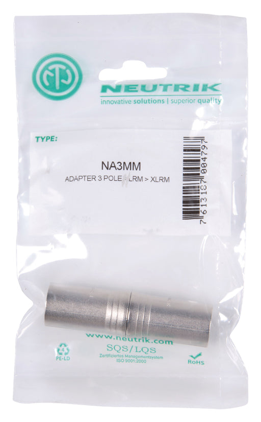 Neutrik 3p XLR NA3MM adapter