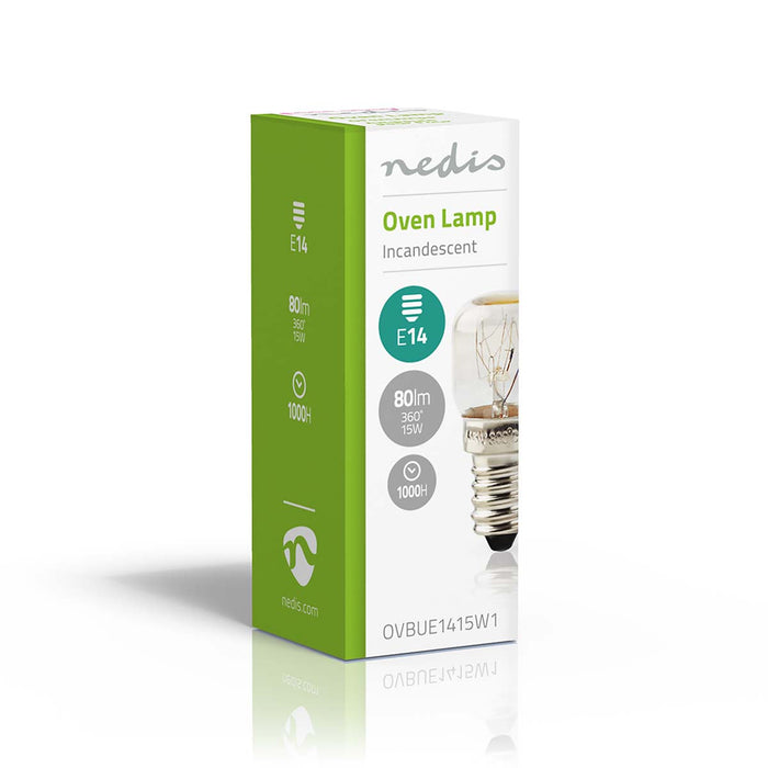 Nedis Incandescent Oven Bulb - 15 W, E14, Incandescent, Incandescent - T22