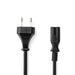 Nedis Power Cable - Euro Male, IEC-320-C7, Straight, Black - Box