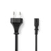 Nedis Power Cable - Euro Male, IEC-320-C7, Straight, Black - Box