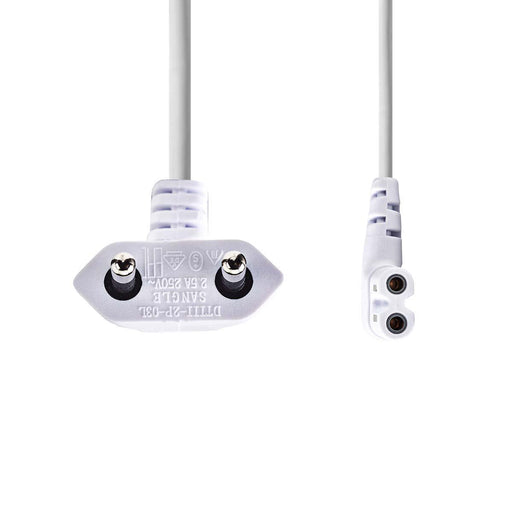 Nedis Power Cable - Euro Male, IEC-320-C7, Angled, White - Polybag