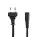 Nedis Power Cable - Euro Male, IEC-320-C1, Straight, Black - Envelope