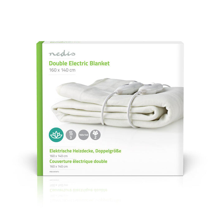 Nedis Electric Blanket - Underblanket, 2 Persons, 160 x 140 cm, Overheating protection - Polyester