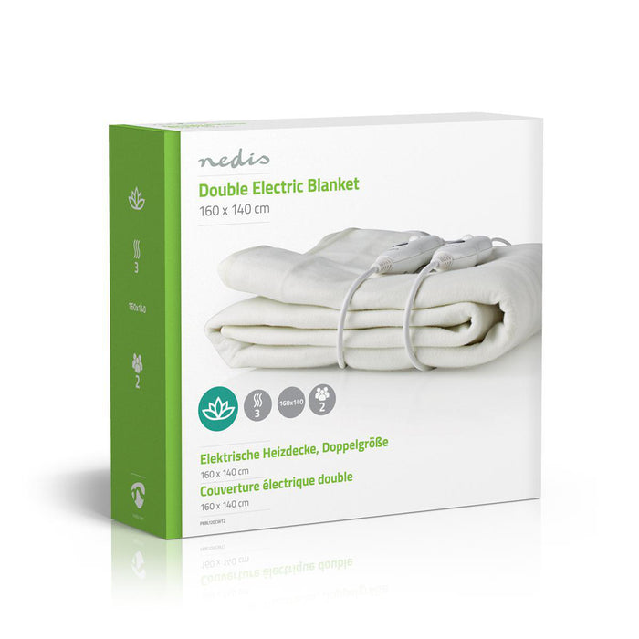 Nedis Electric Blanket - Underblanket, 2 Persons, 160 x 140 cm, Overheating protection - Polyester