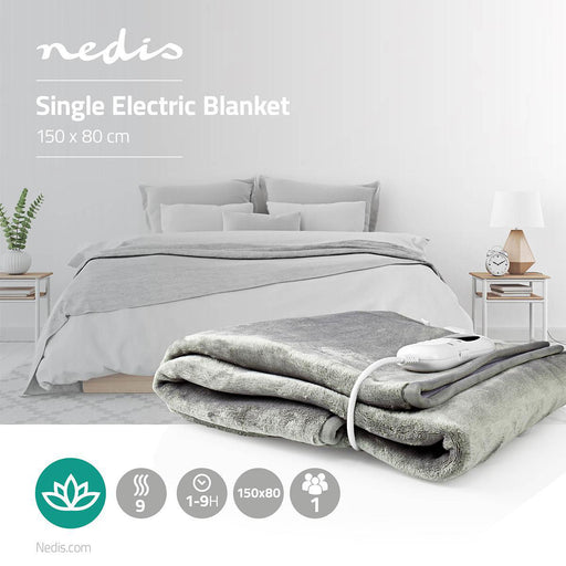 Nedis Electric Blanket - Underblanket, 1 Person, 150 x 80 cm, Digital control - Fleece / Polyester