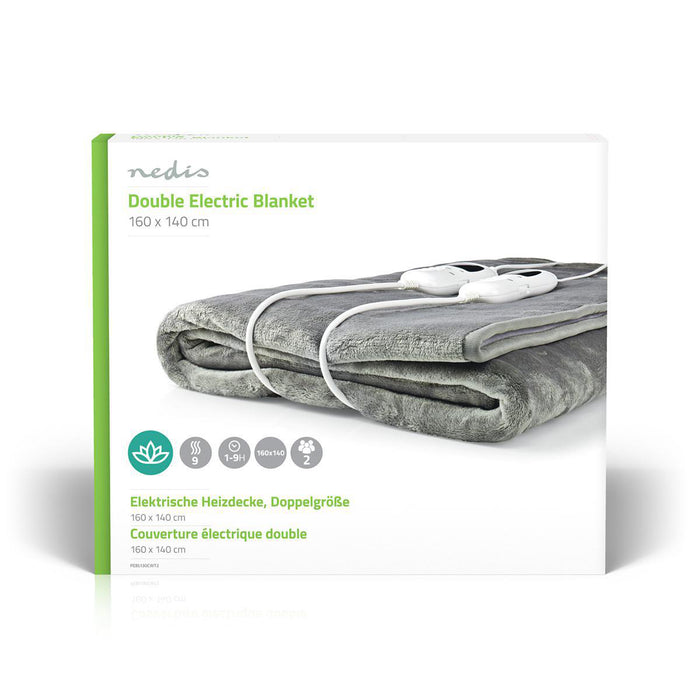 Nedis Electric Blanket - Underblanket, 2 Persons, 160 x 140 cm, Digital control - Fleece / Polyester