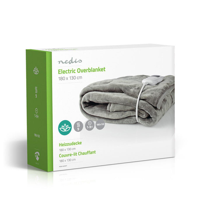 Nedis Electric Blanket - Overblanket, 1 Person, 180 x 130 cm, Digital control - Fleece