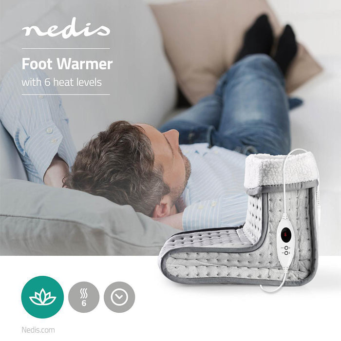 Nedis Foot Warmer - 6 Heat Settings, Washable, Shut-off timer, Shut-off timer - Overheating protection