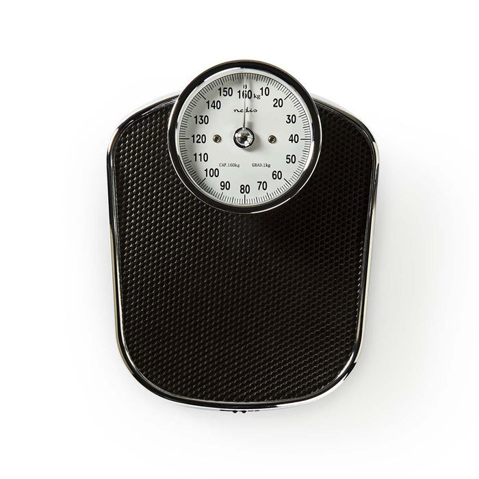 Nedis Personal Scale - Analog, Black, Rubber, Anti slip weighing platform - Maximum weighing capacity: 160 kg