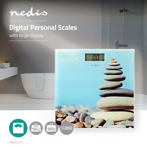 Nedis Personal Scale - Digital, Stones, Tempered Glass, Tempered Glass - Maximum weighing capacity: 150 kg