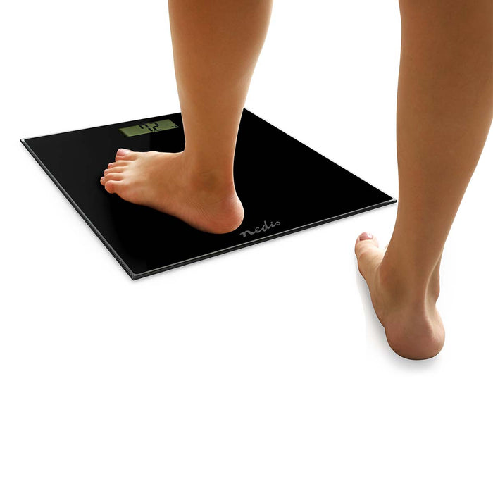 Nedis Personal Scale - Digital, Black, Tempered Glass, Tempered Glass - Maximum weighing capacity: 150 kg