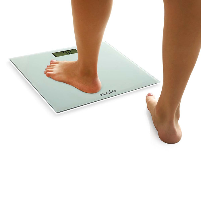 Nedis Personal Scale - Digital, White, Tempered Glass, Tempered Glass - Maximum weighing capacity: 150 kg