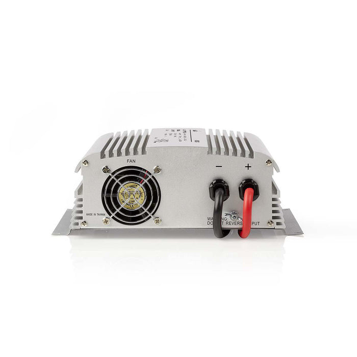 Nedis Power Inverter Modified Sine Wave - Input voltage: 24 V DC, Device power output connection(s): 2, 230 V AC 50 Hz, Battery Clamps - Silver