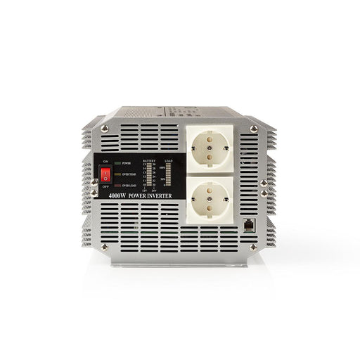 Nedis Power Inverter Modified Sine Wave - Input voltage: 12 V DC, Device power output connection(s): 2, 230 V AC 50 Hz, Screw Terminal - Silver