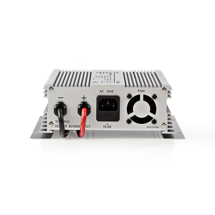 Nedis Power Inverter Modified Sine Wave - Input voltage: 12 V DC, Device power output connection(s): 1, 230 V AC 50 Hz, Battery Clamps - Silver