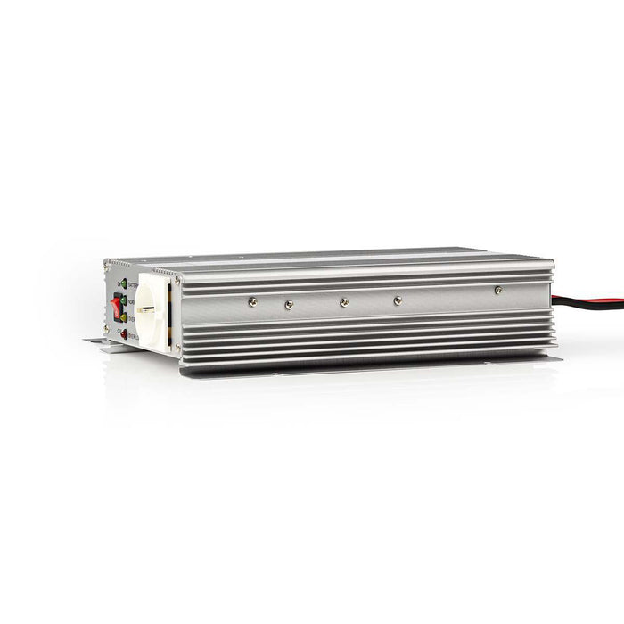 Nedis Power Inverter Modified Sine Wave - Input voltage: 12 V DC, Device power output connection(s): 1, 230 V AC 50 Hz, Battery Clamps - Silver