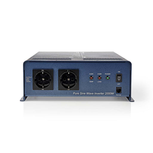 Nedis Power Inverter Pure Sine Wave - Input voltage: 24 V DC, Device power output connection(s): 2, 230 V AC 50 Hz, Fuse - Blue