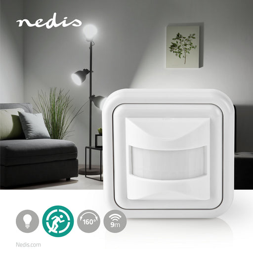 Nedis Motion Detector - Indoor, 2-wire / 3-Wire, Type F (CEE 7/7), Sensor technology: PIR - Sensor reach: 0.0 - 9.0 m