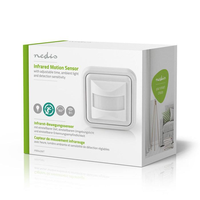 Nedis Motion Detector - Indoor, 2-wire / 3-Wire, Type F (CEE 7/7), Sensor technology: PIR - Sensor reach: 0.0 - 9.0 m