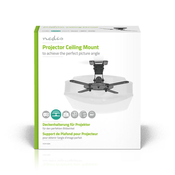 Nedis Projector Mount - Full Motion, 10 kg, Rotatable, Steel - Black