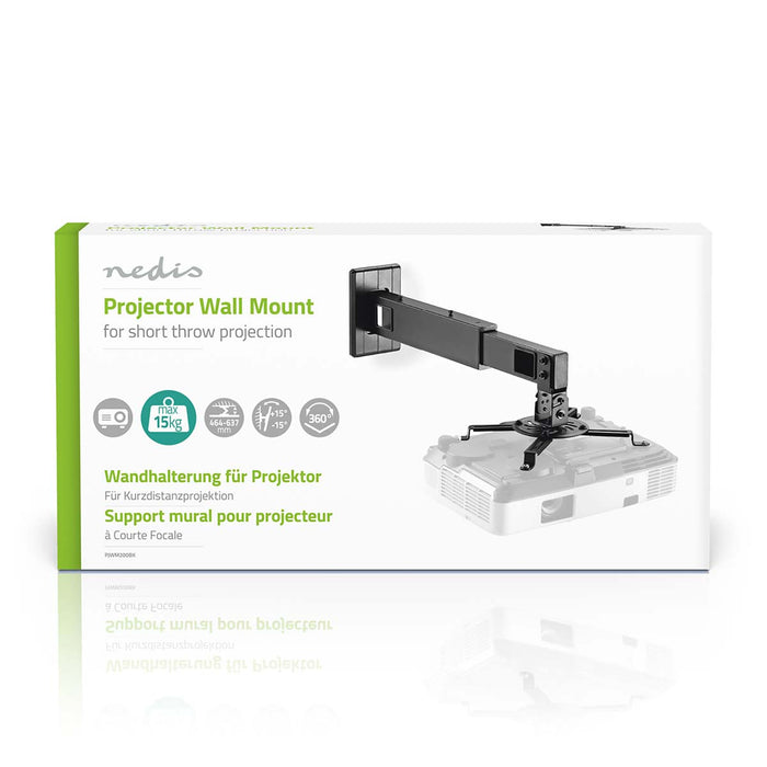 Nedis Projector Mount - Full Motion, 15 kg, Rotatable, Steel - Black