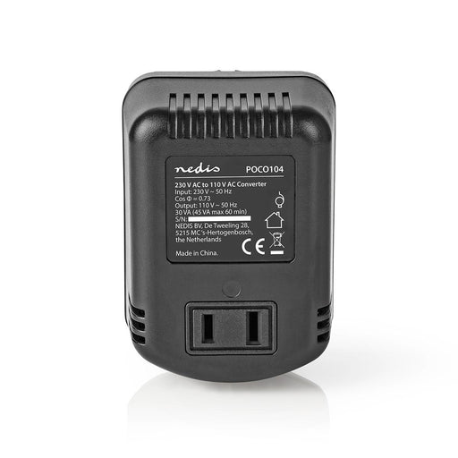 Nedis Power Converter - Mains Powered, 230 V AC 50 Hz, 45 W, Plug with earth contact - Black