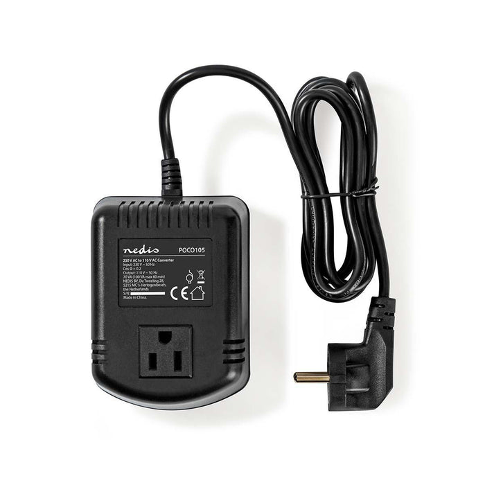 Nedis Power Converter - Mains Powered, 230 V AC 50 Hz, 100 W, Plug with earth contact - Black