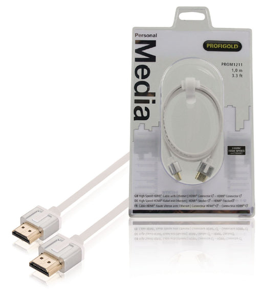 Nedis High Speed HDMI Cable with Ethernet HDMI Connector - HDMI Connector 1.00 m White